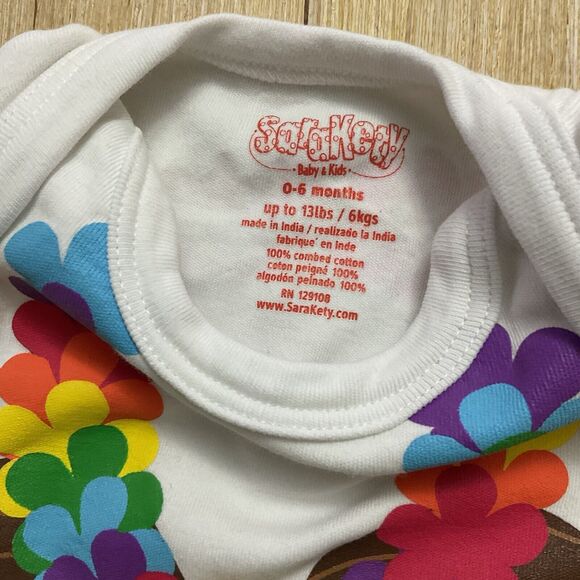 SARA KETY BABY GIRLS ONE-PIECE 0-6 MONTHS HULA LUAU ALOHA Coconut - Picture 2 of 3